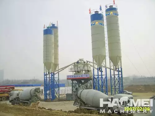 HZS50 compact concrete batching plant